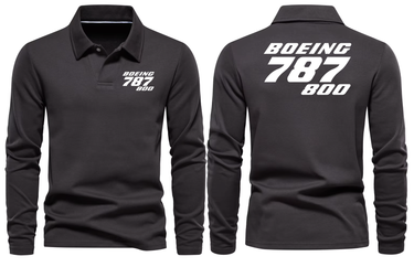 BOEING 787 800 LONG SLEEVE POLO